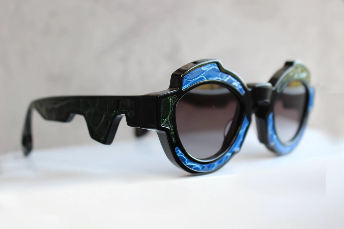 Ex Machina inserto in pelle di coccodrillo bicolor - CLARISSA OLIVERIO ART TO WEAR - CLARISSA OLIVERIO ART TO WEAR