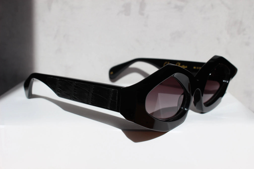 Maggio Nero inserto in pelle di coccodrillo - CLARISSA OLIVERIO ART TO WEAR - CLARISSA OLIVERIO ART TO WEAR