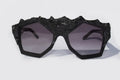 Occhiali da sole Art Black acetato nero fatto a mano premium artigianale
