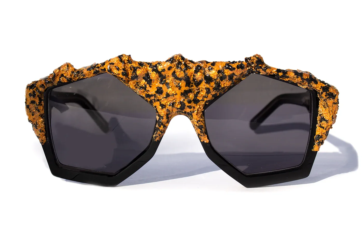 Occhiali da sole Art Wild Leopard 2 fatto a mano design leopardato esclusivo