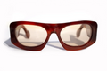 Occhiali da sole Ray Charles in acetato marrone artigianale italiano, montatura avvolgente elegante design contemporaneo