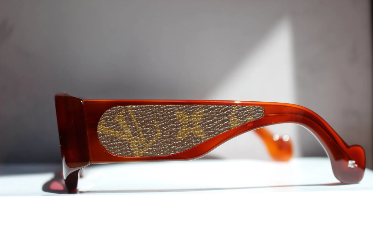 Ray Charles Radical Mash-Up inserto upcycled in Tela Monogram Louis Vuitton Marrone - CLARISSA OLIVERIO ART TO WEAR - CLARISSA OLIVERIO ART TO WEAR