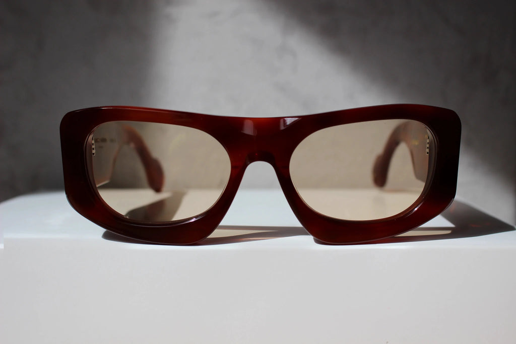Ray Charles Rosso inserto in pelle di coccodrillo - CLARISSA OLIVERIO ART TO WEAR - CLARISSA OLIVERIO ART TO WEAR