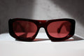 Ray Charles Rosso inserto in pelle di coccodrillo - CLARISSA OLIVERIO ART TO WEAR - CLARISSA OLIVERIO ART TO WEAR