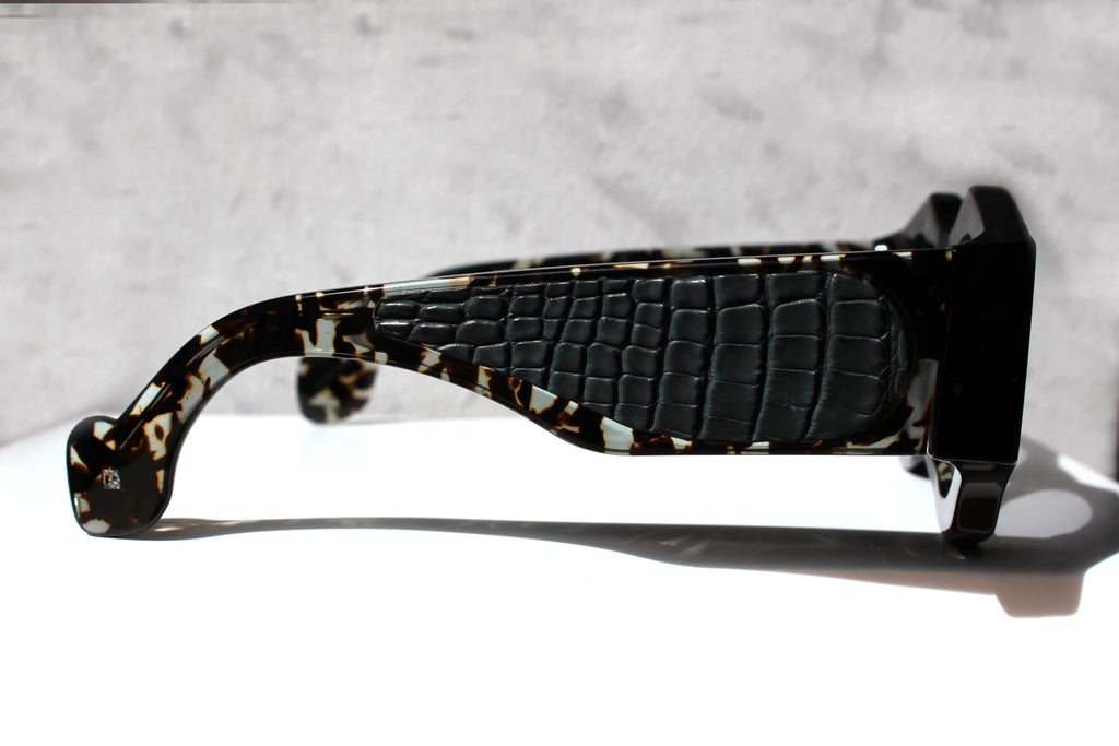Spike Lee Grigio Avana inserto in pelle di Coccodrillo - CLARISSA OLIVERIO ART TO WEAR - CLARISSA OLIVERIO ART TO WEAR