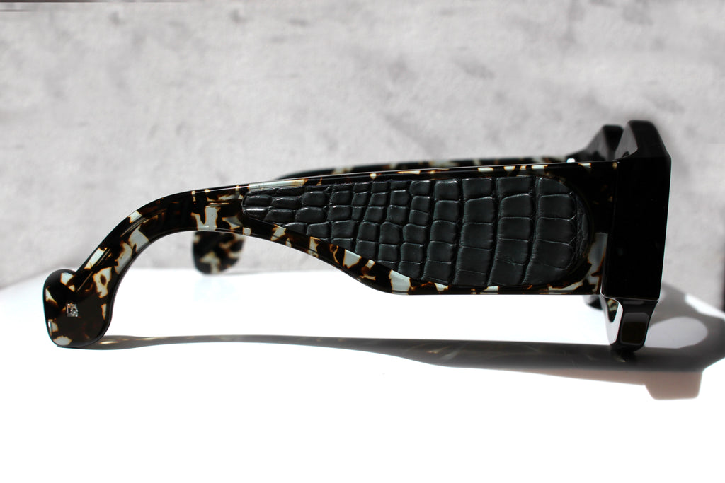 Spike Lee Grigio Avana inserto in pelle di Coccodrillo - CLARISSA OLIVERIO ART TO WEAR