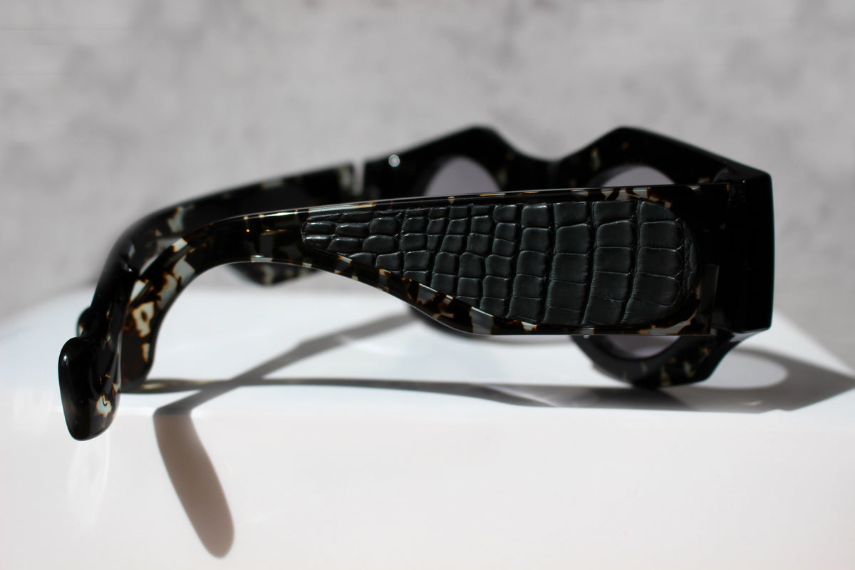 Spike Lee Grigio Avana inserto in pelle di Coccodrillo - CLARISSA OLIVERIO ART TO WEAR