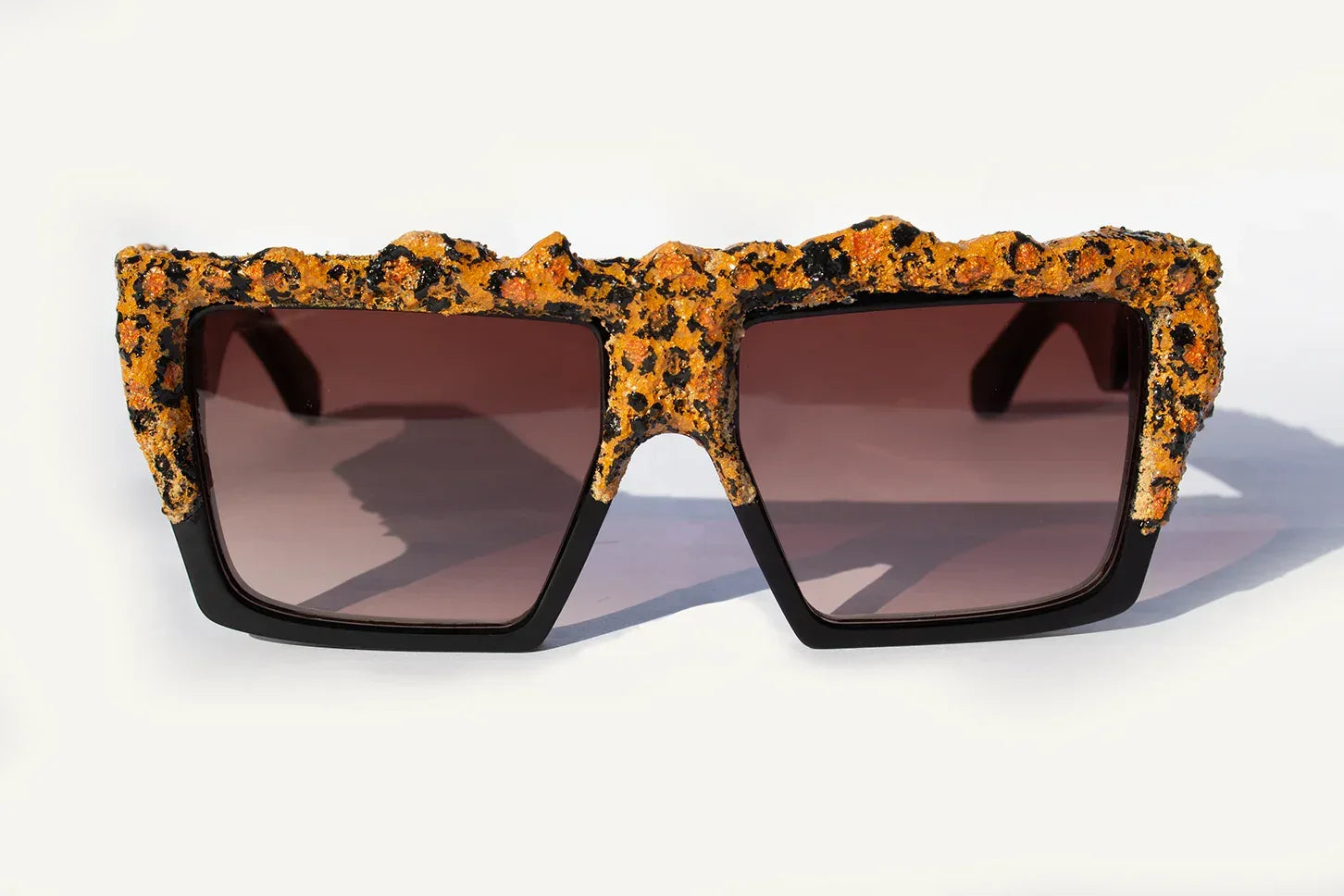 Occhiali da sole Art Wild Leopard fatto a mano pattern leopardato