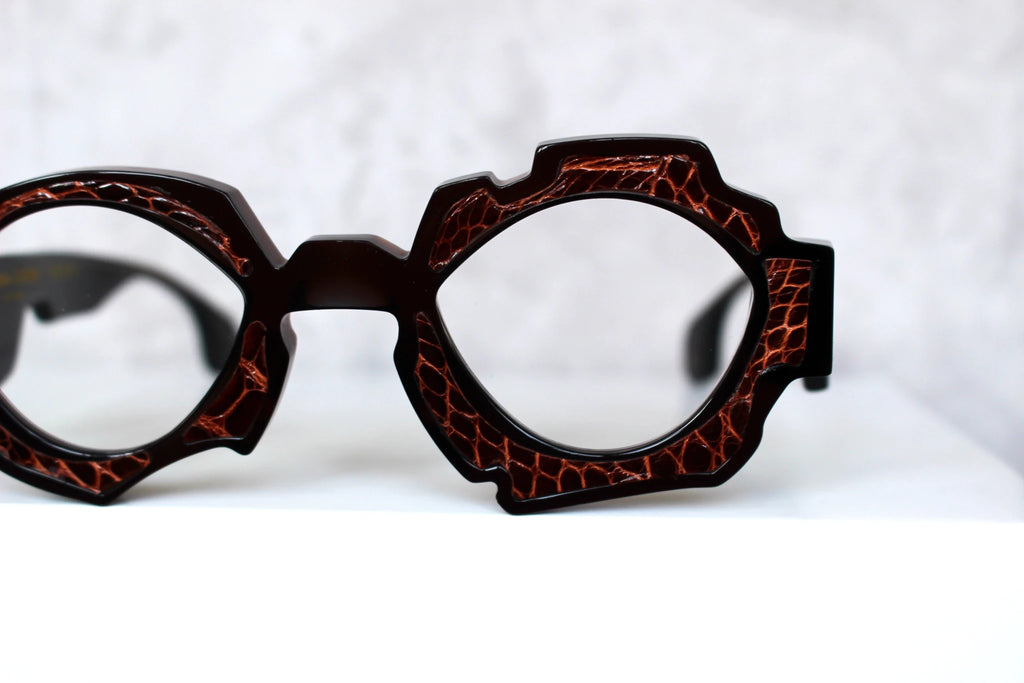Will Hunting inserto in pelle di coccodrillo marrone - CLARISSA OLIVERIO ART TO WEAR - CLARISSA OLIVERIO ART TO WEAR