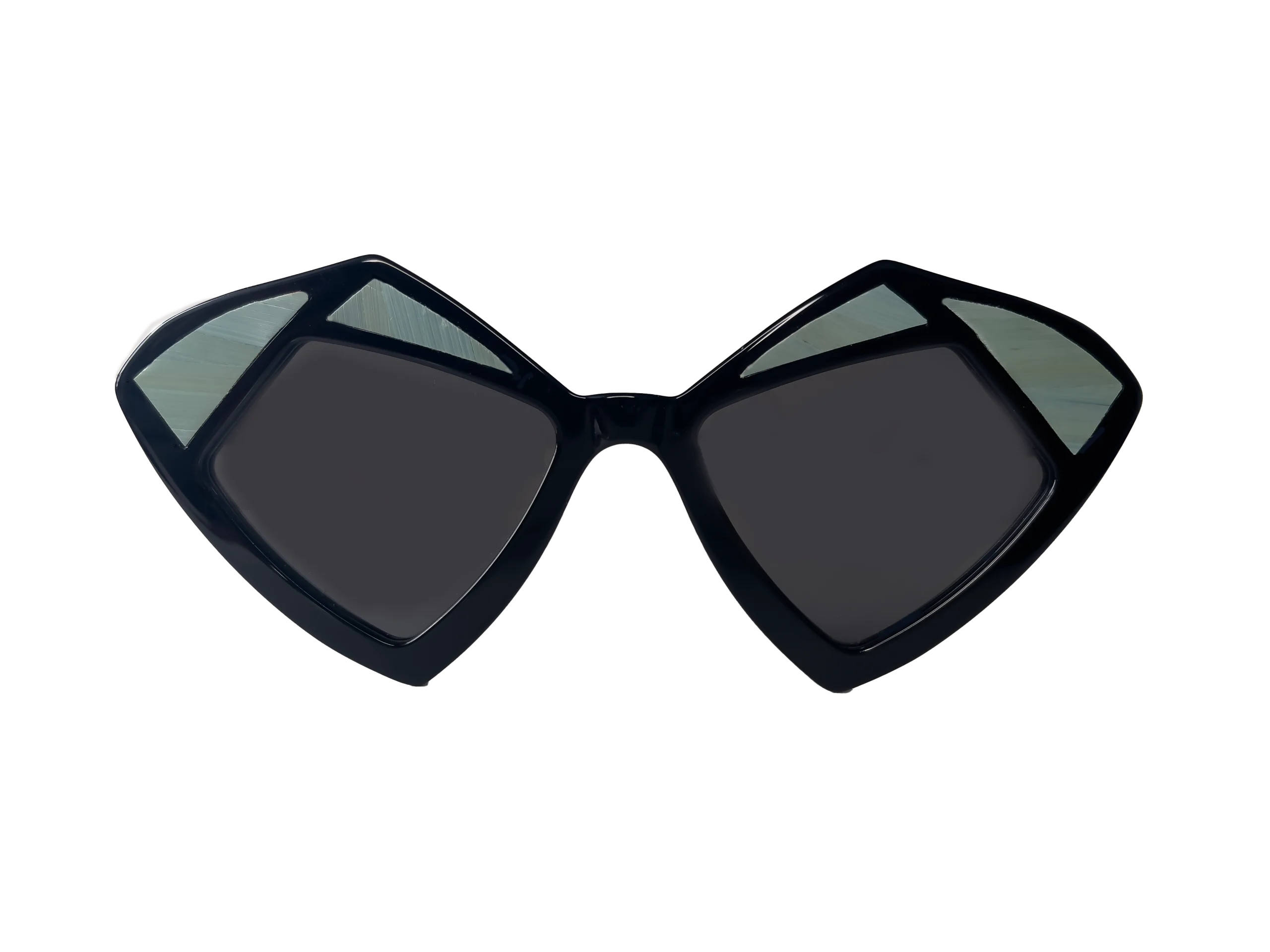 lunettes de soleil époque marqueterie de paille aigue-marine Clarissa Oliverio