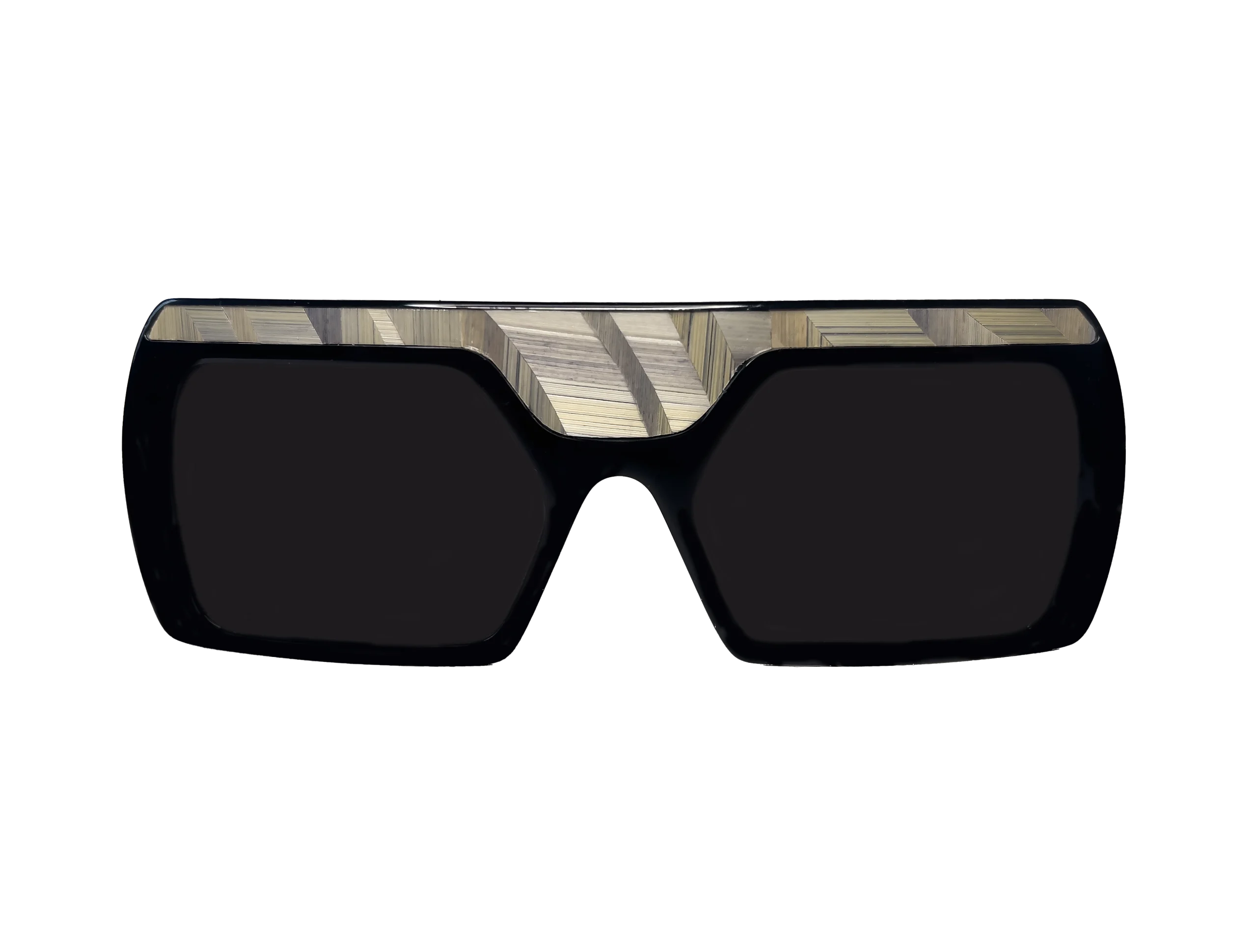 lunettes de soleil rinascimento marqueterie de paille noire grise clarissa oliverio