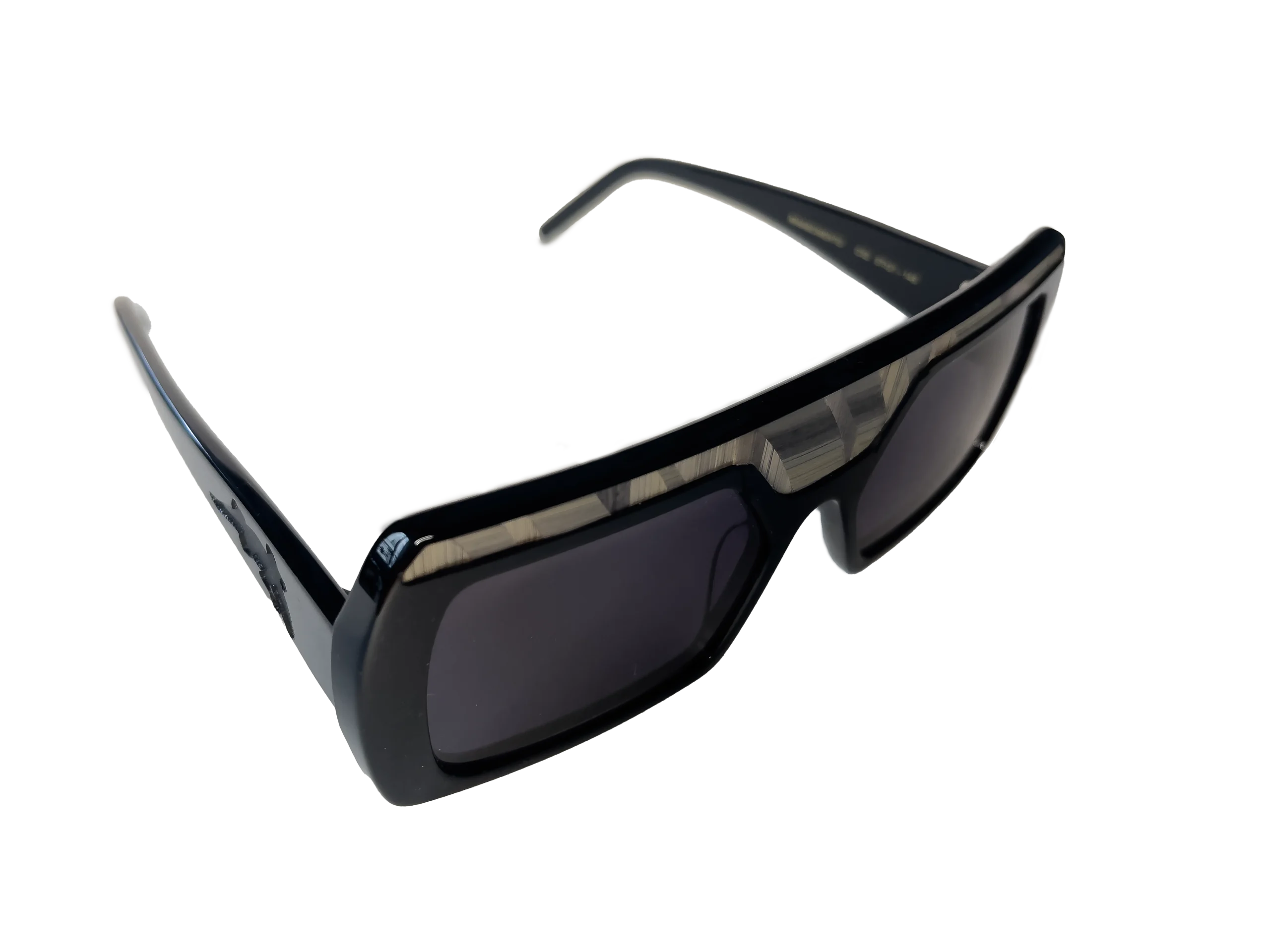 sunglasses rinascimento black straw marquetry grise clarissa oliverio