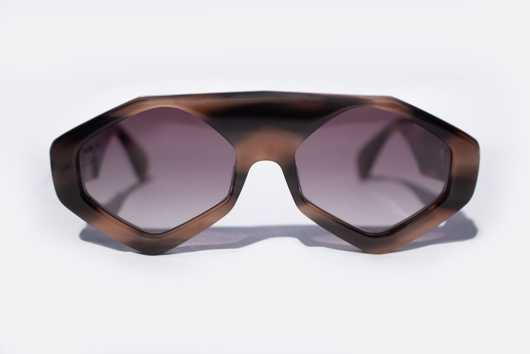 geometric sunglass havana silk velvet